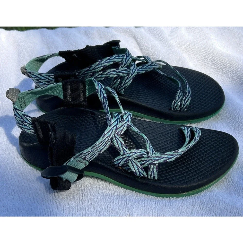 Chaco Sandals Youth Girls Size 2 Green Slip on Strap‎ Shoes Sport Hiking Casual